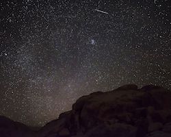 Meteor shower in the desert